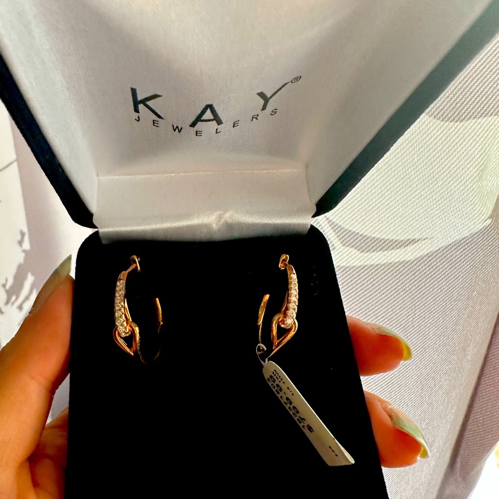 Kay GORGEOUS diamond ROSE GOLD hoops